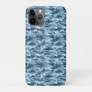 Blue military pixelated camouflage pattern Case-Mate iPhone case