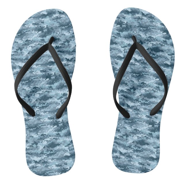 Blue military pixelated camouflage pattern jandals (Footbed)