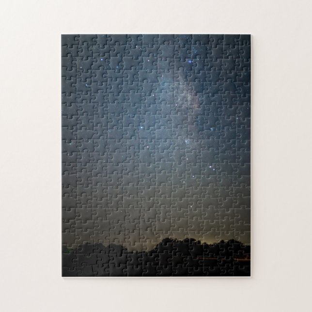 Blue Milky Way Over The Ozarks Jigsaw Puzzle (Vertical)