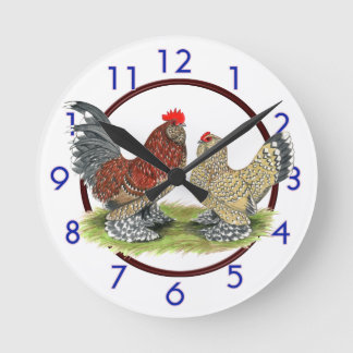 Blue Mille Fleur Bantams Clock