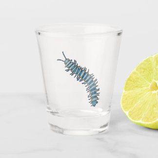 Blue millipede shot glass
