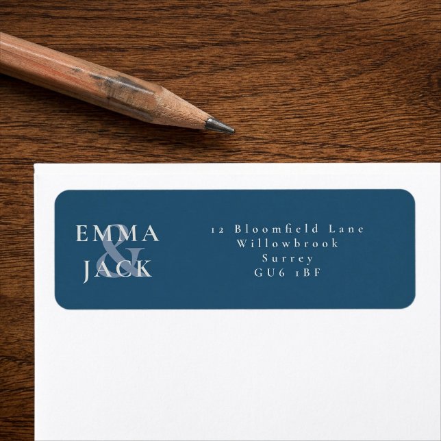 Blue Minimal ampersand names address (Blue Minimal ampersand names address Label)