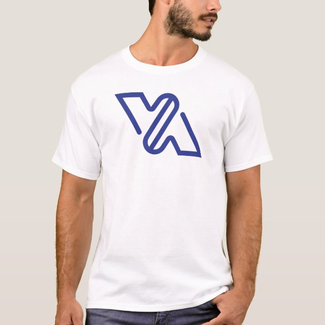 Blue Minimal Letter VA Classic  T-Shirt (Front)