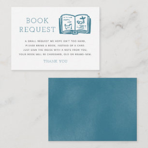 Blue Minimalist Book Request Enclosure Card