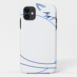 Blue Minimalist Cat (iPhone 5/s) Case-Mate iPhone Case
