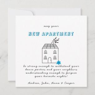 BLUE MINIMALIST  Congrats On Your New Apartment Holiday Card