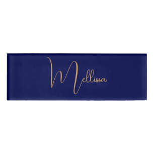 Blue minimalist custom name  tag