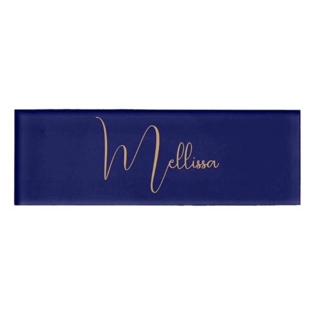 Blue minimalist custom name  tag (Front)