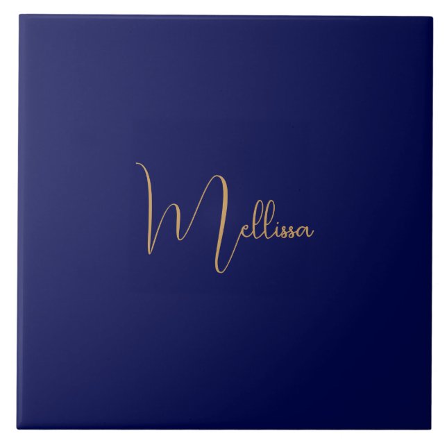 Blue minimalist custom name  tile (Front)