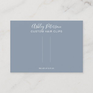 Blue minimalist elegant hair clip barrette display business card