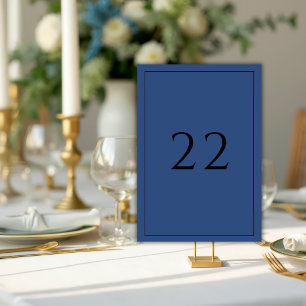 Blue Minimalist Elegant Wedding Table Number