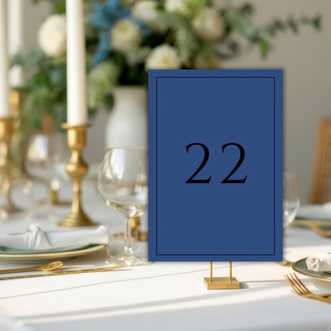Blue Minimalist Elegant Wedding  Table Number (Creator Uploaded)