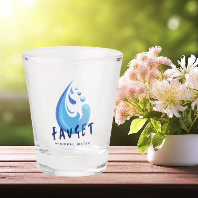 Blue Minimalist Fauget Water Drop Shot Glasses (Creator Uploaded)
