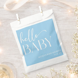 Blue Minimalist Hello Baby Baby Shower Favour Bags