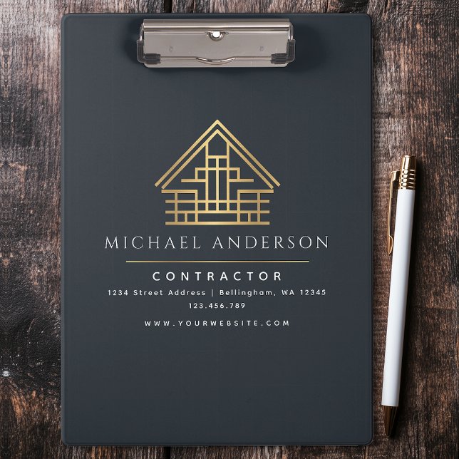 Blue Minimalist Home Building Contractor Clipboard (Creator Uploaded)