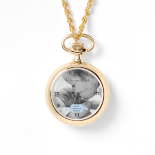 Blue Minimalist Photo Mother's Day eWatch Watch