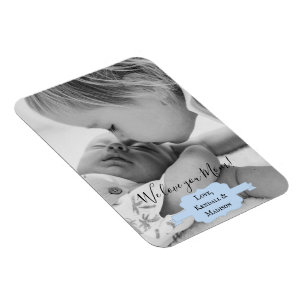 Blue Minimalist Photo Mother's Day Magnet