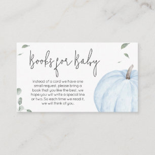 Blue Minimalist Pumpkin Baby Shower Books for Baby Enclosure Card