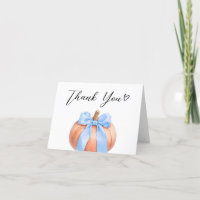 Blue Minimalist Pumpkin Baby Shower 