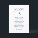 Blue Minimalist Script Seating Plan Table Number<br><div class="desc">This is a customisable table number seating plan. It features a navy blue whimsical script and classic typography. Personalise by adding your own details. This minimalist table seating plan is perfect for weddings,  baby showers,  bridal showers,  birthdays,  and so much more.</div>