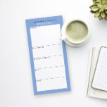 Blue Minimalist Simple Grocery Shopping List Magnetic Notepad<br><div class="desc">Write your grocery list on this magnetic note pad for an easy way to plan your route through the store while shopping. The magnetic back sticks on your fridge, metal pantry door or whiteboard command centre. The simple, modern layout in fresh French blue, black and white with sans serif fonts...</div>