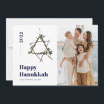 Blue Minimalist Watercolor Star 2021 Hanukkah  Holiday Card<br><div class="desc">© Gorjo Designs. Made for you via the Zazzle platform.

// Need help customising your design? Got other ideas? Feel free to contact me (Zoe) directly via the contact button below.</div>