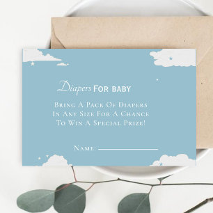 Blue Minimalistic diapers for baby boy baby shower Enclosure Card