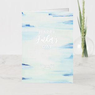 Blue & Mint   Abstract Art Happy Father's Day Foil Greeting Card