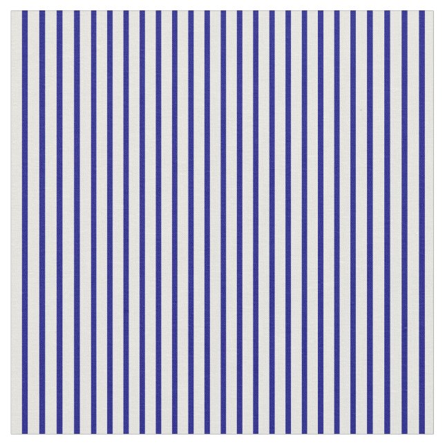 Blue & Mint Cream Pattern of Stripes Fabric (Close Up)