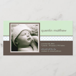 Blue   Mint Sweet Baby Boy Birth Announcement