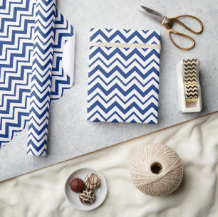 Blue Mint Zig Zag Stripe Wrapping Paper