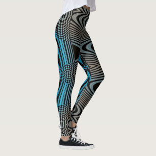"Blue Mirage Check Leggings" Leggings