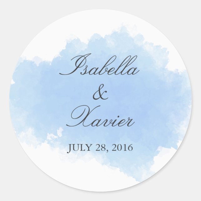Blue Mist | Wedding Favour Sticker (Front)