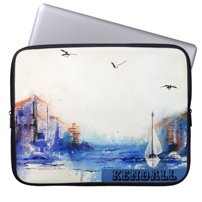 Blue Misty Morning Laptop Sleeve (Front)