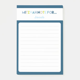 Blue Mitzvah Note: 4x6 Sticky Pad Post-it Notes