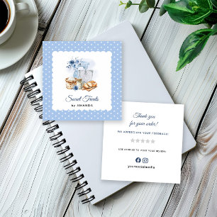 Blue Mixer Artisan Bakery Homemade Thank you Square Business Card