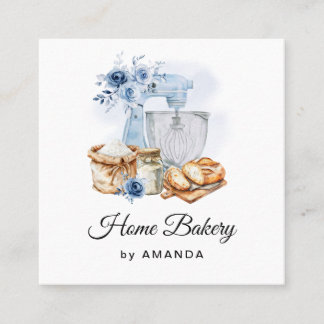 Blue Mixer Sourdough Loaf Thank you Square Business Card
