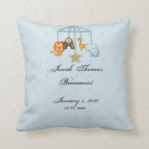 Blue Mobile Baby Keepsake Pillow