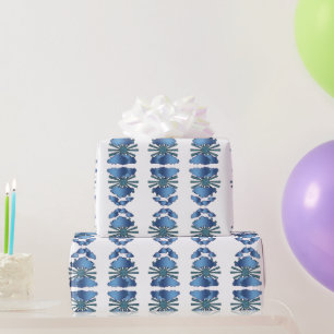 Blue Modern Abstract Watercolor Stylish Trendy Wrapping Paper
