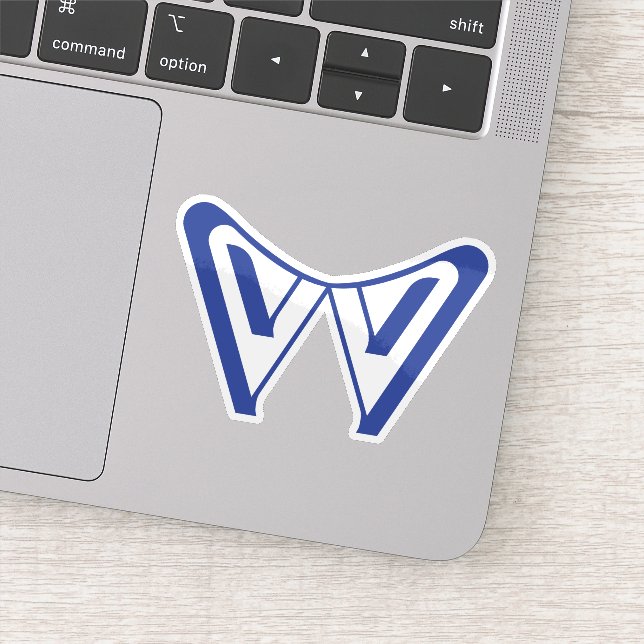 Blue Modern and Minimal Letter W Monogram (Detail)