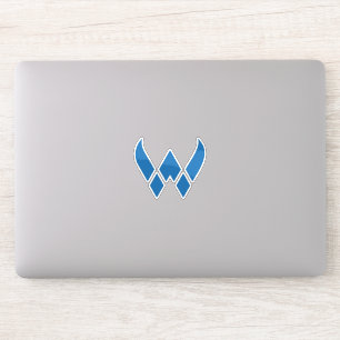 Blue Modern and Minimal Letter W Monogram