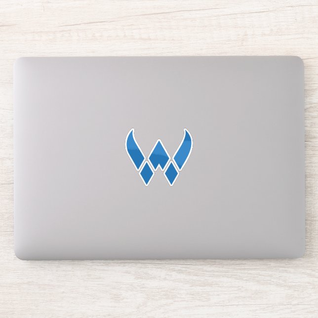 Blue Modern and Minimal Letter W Monogram (Computer)