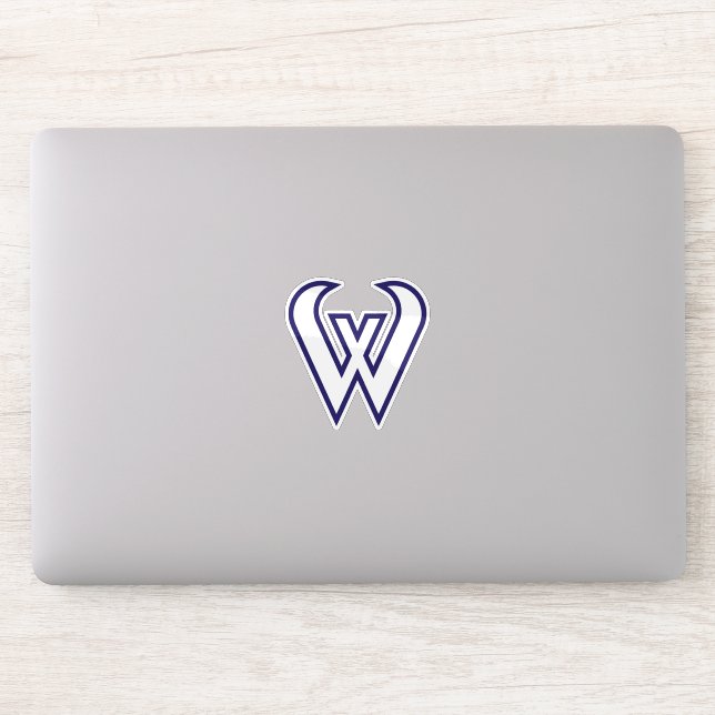 Blue Modern and Minimal Letter W Monogram (Computer)