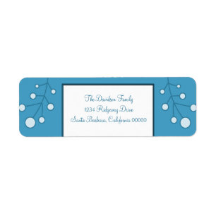 Blue Modern Berry Holiday Address Labels