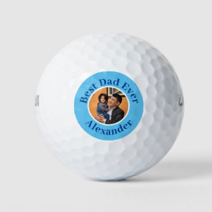 Blue Modern Best Dad Ever add Photo   name  Golf Balls