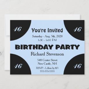 Blue Modern Birthday Invitation