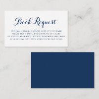 Blue Modern Calligraphy Baby Shower Book Request