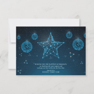 Blue Modern Christmas Star Corporate Logo Business Card