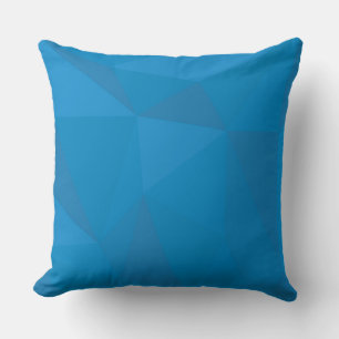 Blue, modern, cool, trendy, futuristic triangles cushion