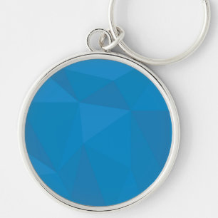 Blue, modern, cool, trendy, futuristic triangles key ring